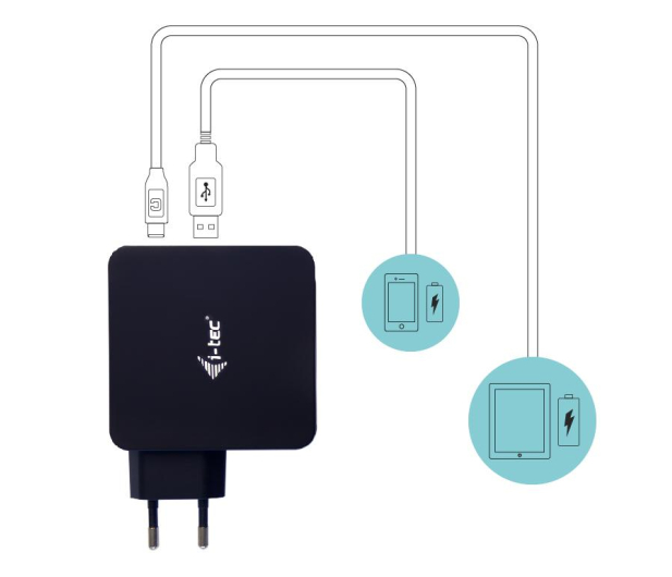i-tec Uniwersalna Ładowarka USB-C PD 60 W (USB-C 60W USB-A 12W) - 518541 - zdjęcie